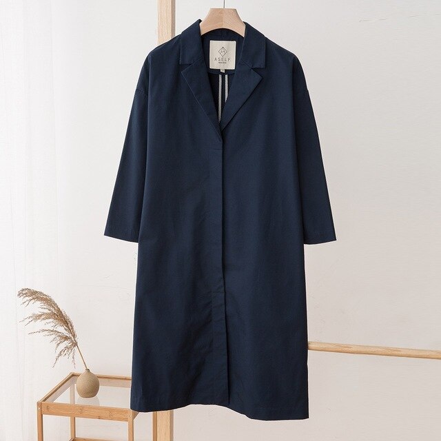 Women'S Outerwear Spring/Fall Long Loose Dust Coat