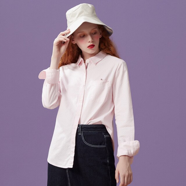 Long-Sleeve Shirt Women'S New Sweet Casual Slim Clothing Solid color small fresh square collar college shirt