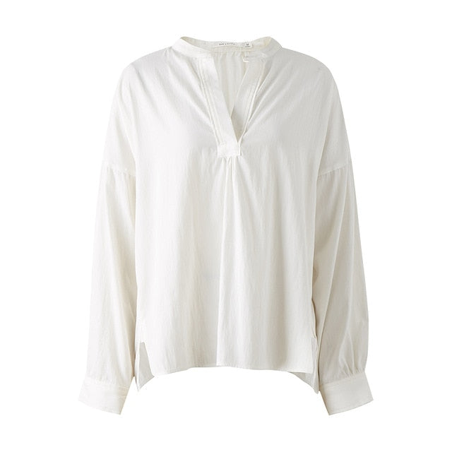 Spring New Women Blouses Fashion Sexy V-neck Pullover Long Sleeve Shirt office Blouse Casual elegant chiffon Base shirt