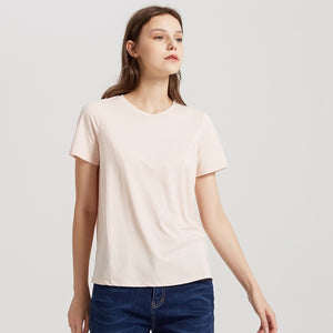 Me&city New Cotton Aesthetics Tshirt  Solid Color Short Sleeve Tops&Tees Fashion Casual Sexy Round neck T Shirt