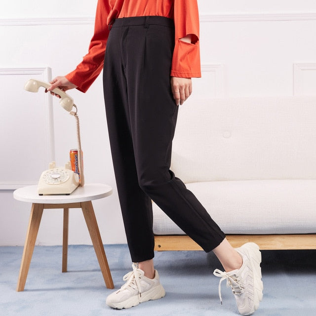 New Casual Pants For Women Trousers Woman High Quality Office Lady Pants Slim fit simple All-match Beam feet Pants