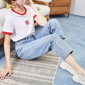 Loose Jeans For Women 2020 Spring New Chic Denim Straight Pants High Quality Harem Pants 604709