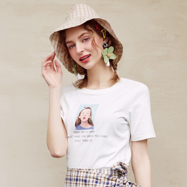 Summer New T-Shirt For Women Casual Loose T-shirt Women Letter Printing Streetwear T-Shirt Short Sleeve Tops