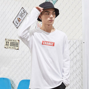 New spring Basic Long sleeve T-shirt Male High Quality Printing Fashion Men Skateboard pullover Sports T-shirt