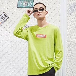 New spring Basic Long sleeve T-shirt Male High Quality Printing Fashion Men Skateboard pullover Sports T-shirt