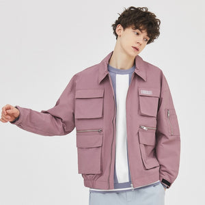 Spring New Men's Casual Overalls Jackets Male Fashion Lapel pocket Jacket Men Handsome loose Jackets