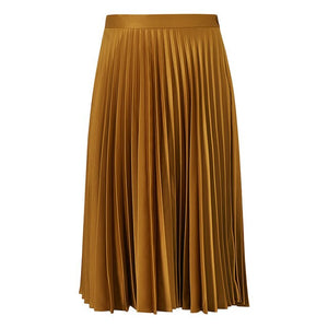 Me&city  women's chic skirt Early autumn new trend solid color mid-length pleated skirt