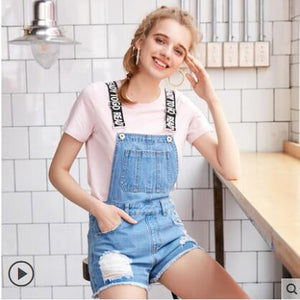 Strap jeans For Women Occident Denim Shorts   New Summer Trendy Casual  High Waist Shorts Fashion Brand Shorts