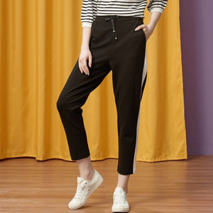 Mid-waist Sports Pants Women loose Spring Autumn  New Sports Drawstring Korean Harem pants Nine pants