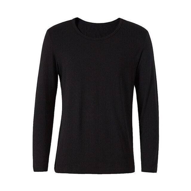 Men's Basic T-shirt Solid Color Cotton New Autumn Long Sleeve T-Shirt Slim Solid Color Pullover Comfort Tops 266027