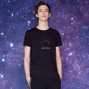 Couple's T-shirt for Men and Women Summer 12 Constellations T-Shirt Fashion Couple Models футболка мужская