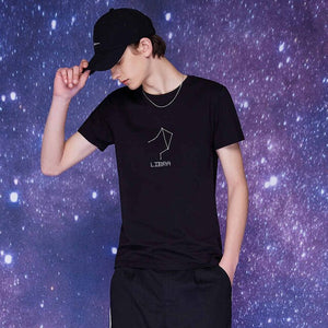 Couple's T-shirt for Men and Women Summer 12 Constellations T-Shirt Fashion Couple Models футболка мужская