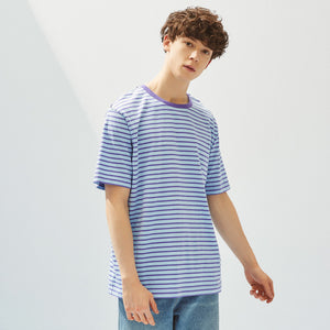 Striped T-shirt 2020 New Summer Male Striped Holiday Trend T-Shirt Simple trend Loose Casual Short Sleeve Tops