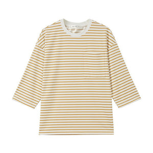 New stripe T-shirt for Male Summer Holiday Trend T-Shirt Simple Casual Mid-sleeved Tops