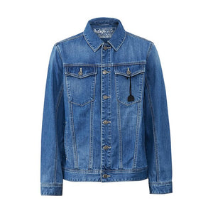 Denim Jackets Men Coat Blue Casual Teens Denim Jacket Cotton Turn-down Collar Long Sleeve Denim Bomber Jackets