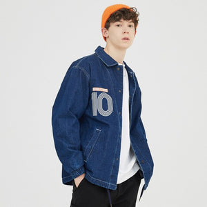 Denim jacket 2020 New Spring autumn men's retro casual denim jacket lapel long sleeve denim bomber jacket