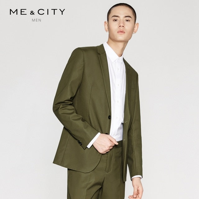 Me&City Mens Fashion Light Cotton Blazer Brand Business Blazer Tide Design Casual Male Smart Suit Jacket Costume Homme