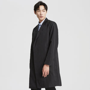 Me&City Men's Casual Long Trench for Men Solid Color Fashion Trench Men Overcoat Simple Business Casual Jackets Men's Tops