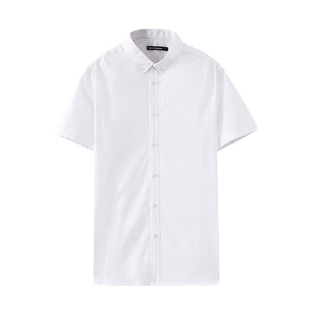 Men's Solid Color Shirt Male Student Short Sleeve Clean  New Summer Trend Natural Men's Shirt рубашка мужская