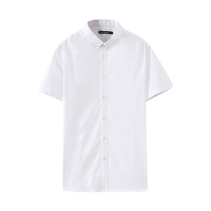 Men's Solid Color Shirt Male Student Short Sleeve Clean  New Summer Trend Natural Men's Shirt рубашка мужская