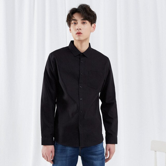 Brand Men Smart Casual Shirts  Spring Autumn Male Slim Long Sleeve shirts regular Cotton Male Basic tops 723321