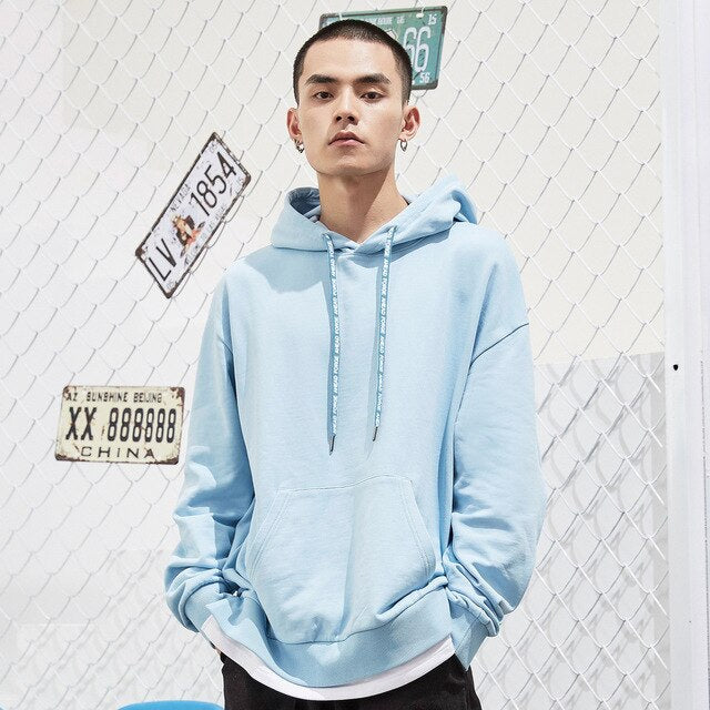 New Spring Base Hoodies Male Loose Hooded Sweatshirts High Quality Fake two Fashion Skateboard Hoodies