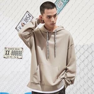 New Spring Base Hoodies Male Loose Hooded Sweatshirts High Quality Fake two Fashion Skateboard Hoodies