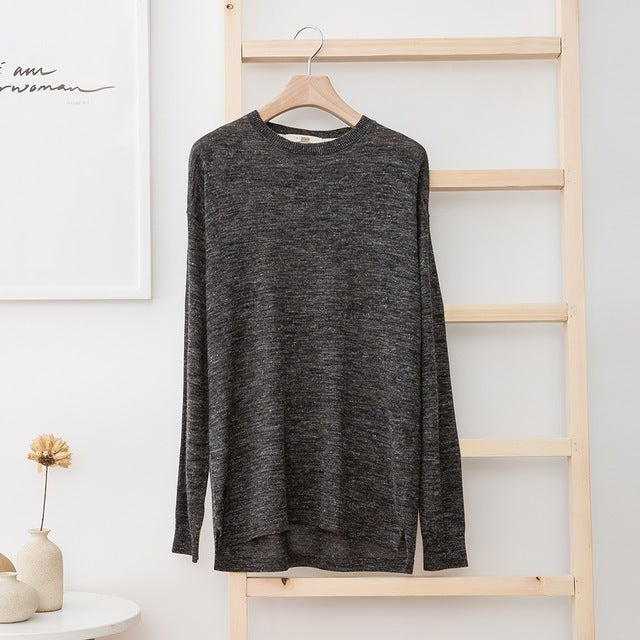 New Brand Linen Sweater Men  Autumn Fashion Long Sleeve Knitted Men Cotton Sweater High Quality Clothes