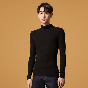 Bottoming sweater Men  Autumn Winter Fashion Basic Knitted Solid Colour Men Cotton Sweater High Quality Clothes