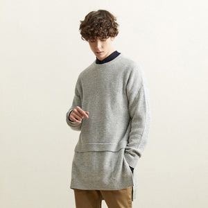 New Long Sweater Men  Fashion Long Sleeve Knitted Men's Handsome leisure Cotton Sweater High Quality Clothes