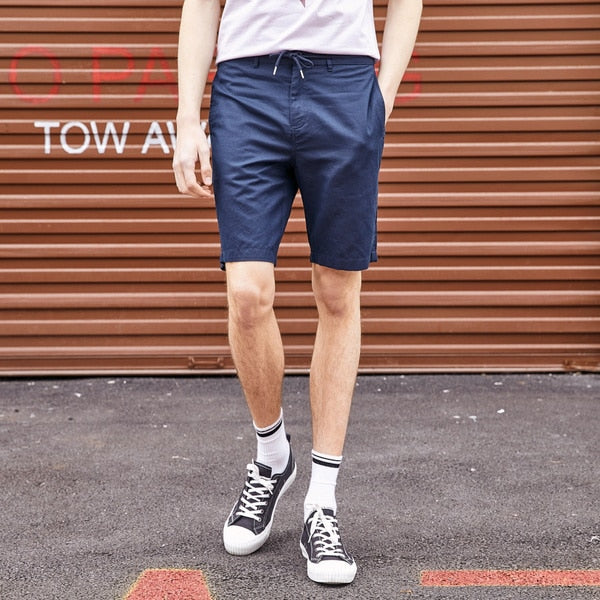 Men's Summer Casual Short Pants Cotton Fashion Sports Business Loose Shorts Solid Color Breathable Casual Pants