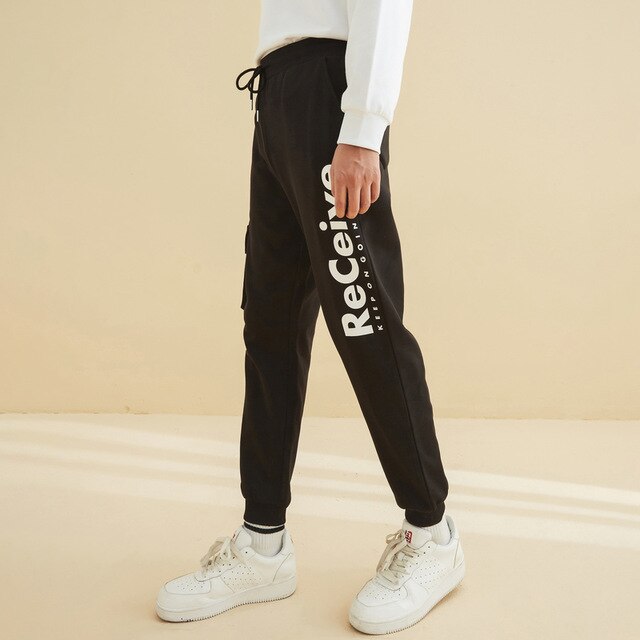 Men Knitted Sports Pants 2020 New Casual Fashion Letter print Jogging Pants Male trend wild Beam feet long Pants