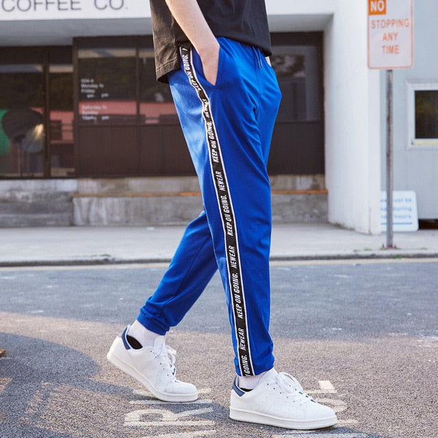 New Men Classic blue Sports Pants Spring Autumn Casual Fashion Beam feet Jogging Pants Male trend wild Sweatpants