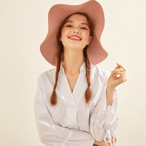 Long-Sleeved Blouses For Women'S Spring And Autumn Belted Shirts Sweet Girl's Blouse