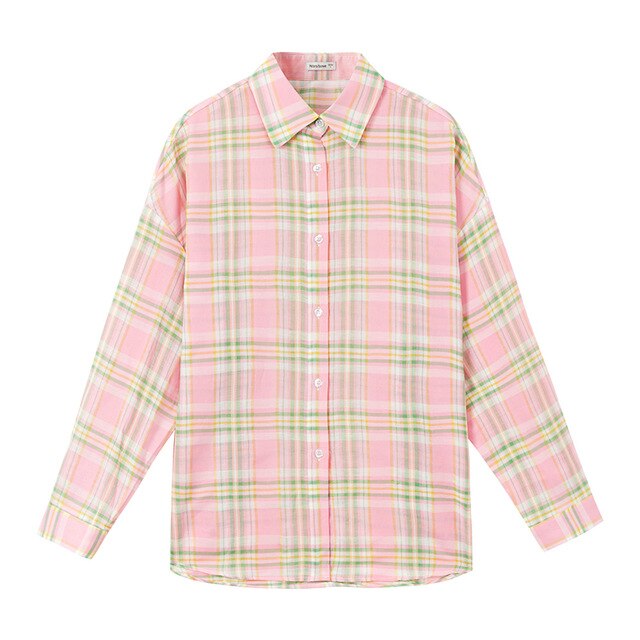 Shirt Women'S Clothing Blouse 2020 New Spring Summer Trend personality Student Clothing Loose plaid shirt