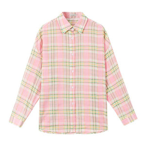 Shirt Women'S Clothing Blouse 2020 New Spring Summer Trend personality Student Clothing Loose plaid shirt