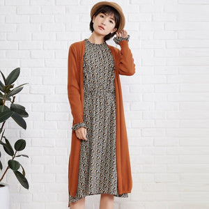 Long Soft Knitted Cardigan Women sweater Autumn Office Lady Clothing Fashion Cardigan for Female OL with Belt 219857