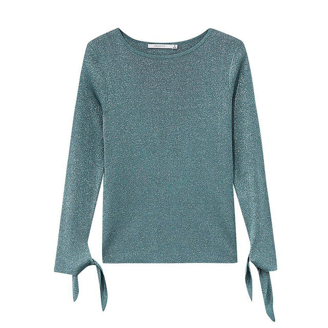 Me&city New Knitted Solid color Sweater Women Pullovers Spring Winter Basic Women Sweaters elegant Slim Fit sweaters