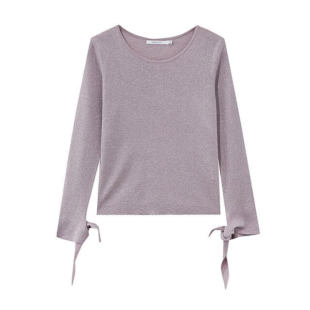 Me&city New Knitted Solid color Sweater Women Pullovers Spring Winter Basic Women Sweaters elegant Slim Fit sweaters