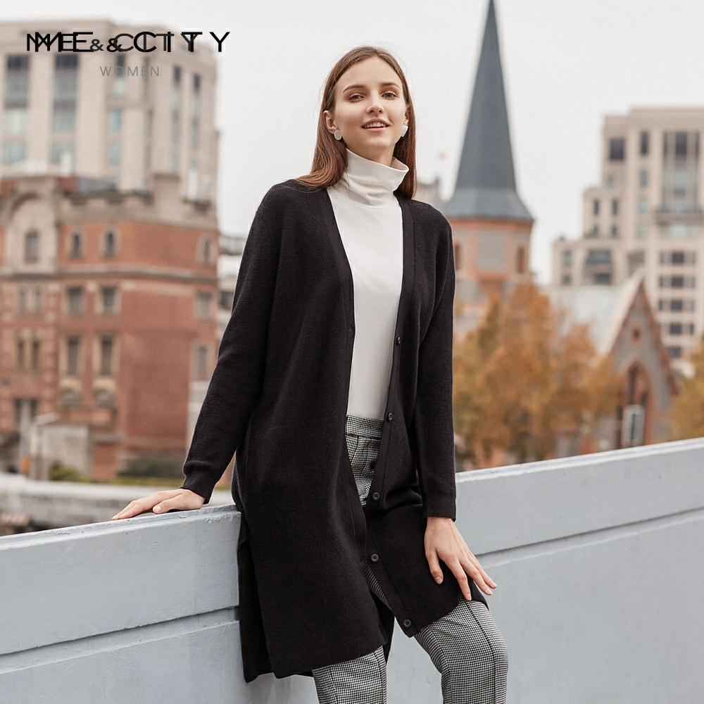 Me&city Knitted sweater Women  Autumn Winter High Street Clothing Fashion Elegant Cardigan Lady Office Cardigans sweater