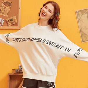 Hoodies For Women Cartoon Printing Streetwear Casual O-Neck Sweatshirt  New women Hip Pop Tops