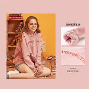 Hoodies For Women Letter Girls Streetwear Casual Sweatshirt  New Hoodies Student cashmere Hoodies