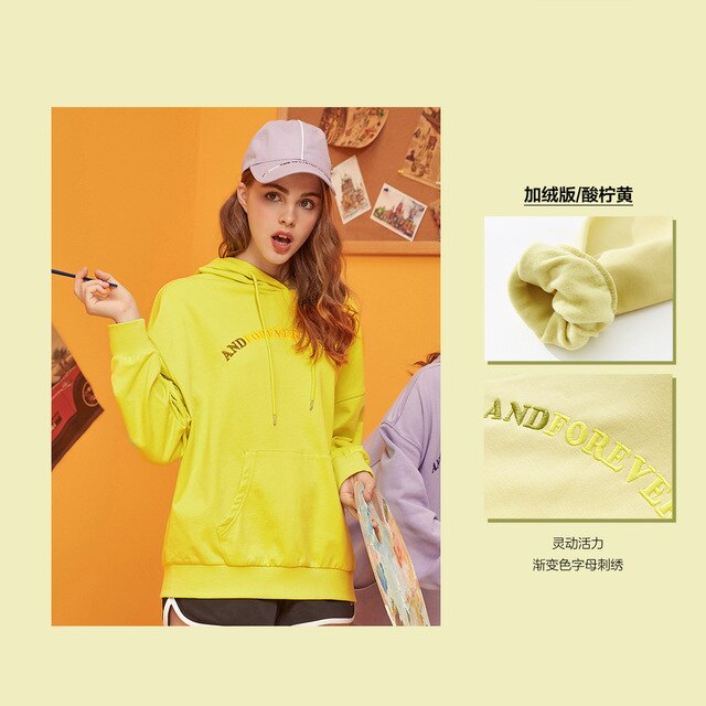 Hoodies For Women Letter Girls Streetwear Casual Sweatshirt  New Hoodies Student cashmere Hoodies