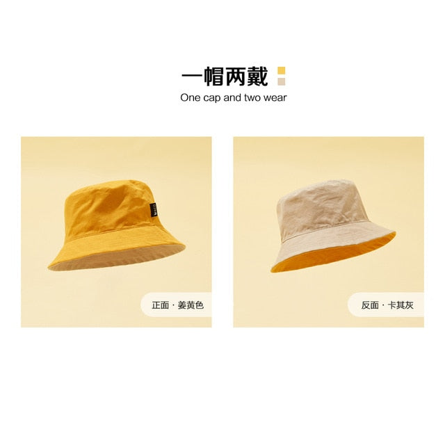 Metersbonwe 2020 Spring New Couples Unisex Foldable Bucket Hat Women Outdoor Sunscreen Cotton One Cap Two Wear Hats