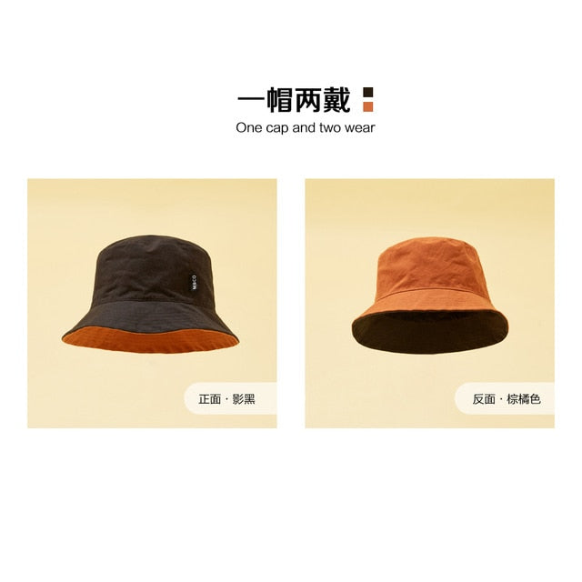 Metersbonwe 2020 Spring New Couples Unisex Foldable Bucket Hat Women Outdoor Sunscreen Cotton One Cap Two Wear Hats