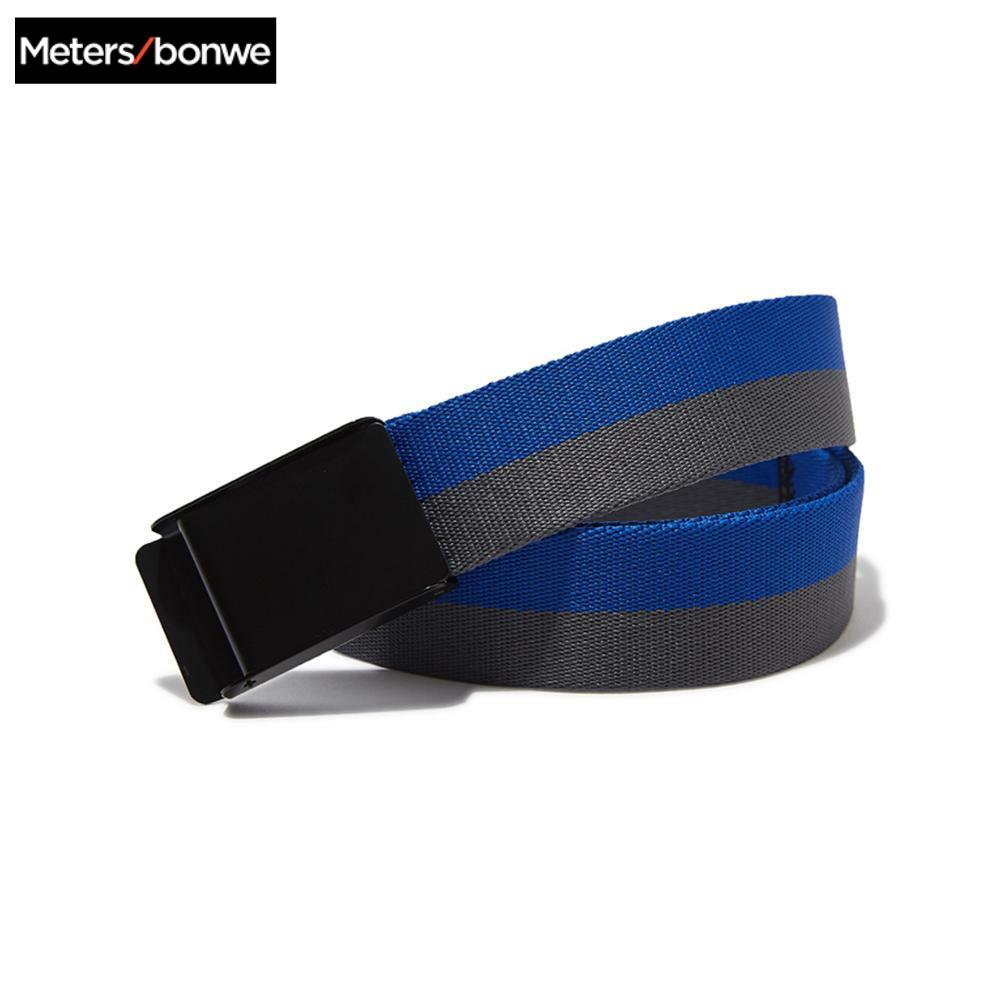 Metersbonwe Canvas Hit color belt men 2020 Spring new belt Korean casual Handsome Letter print men College belt