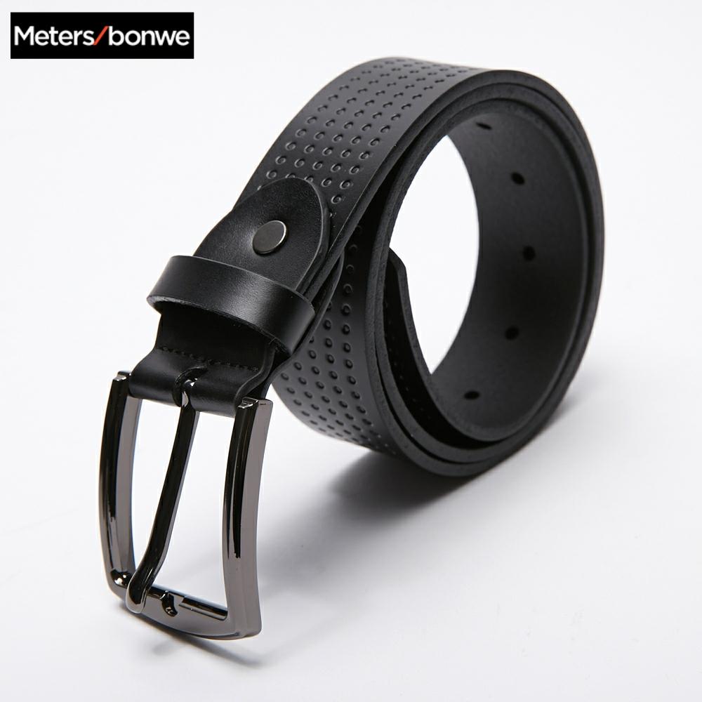 Metersbonwe Cow Genuine Leather luxury Strap Male Belts for Men New Fashion Classic Vintage Pin Buckle Men Belt High Quality