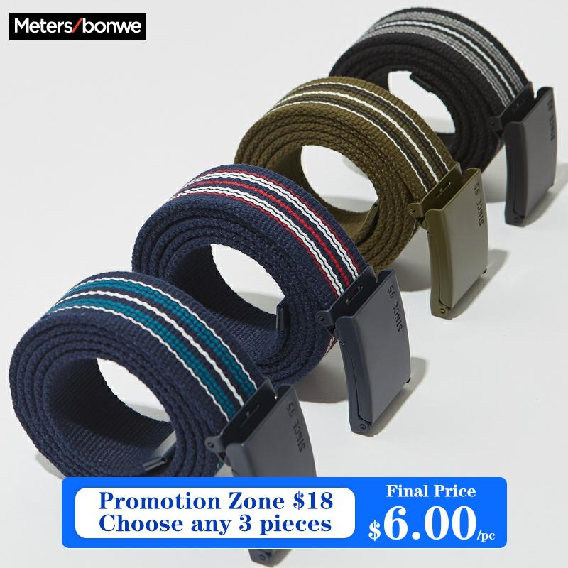 Metersbonwe Canvas belt men and women 2020 Spring new couple belt Korean casual striped men College belt