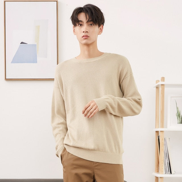 Brand Knitted Sweater Men  Spring Autumn Fashion Long Sleeve Knitted Men Cotton Sweater High Quality Clothes