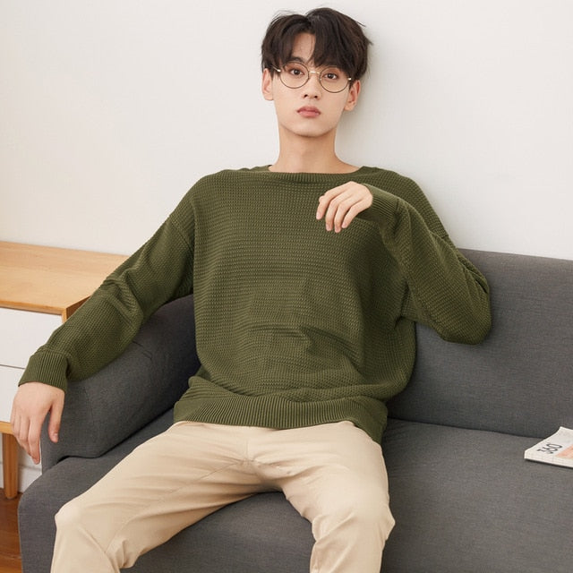 Brand Knitted Sweater Men  Spring Autumn Fashion Long Sleeve Knitted Men Cotton Sweater High Quality Clothes